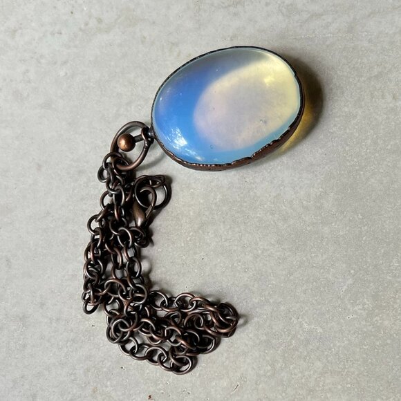 Spinning Opalite Scrying Amulet l Scrying Stone Jewelry by Query Eve - Picture 2 of 5